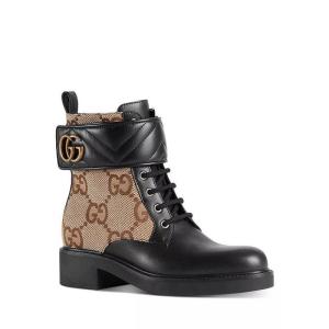 Gucci古驰女款Lace Up Strap Booties时尚百搭轻便耐磨高跟鞋
