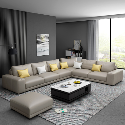 北欧风科技布U型布艺沙发简约现代大小户型沙发客厅家具