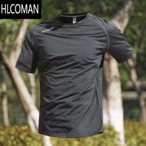 HLCOMAN运动t恤男士夏季薄款冰丝跑步短袖宽松速干半袖透气上衣训练衣服