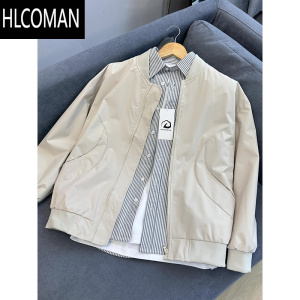 HLCOMANcleanfit外套男美式情侣棒球服宽松高级感飞行员工装夹克套装