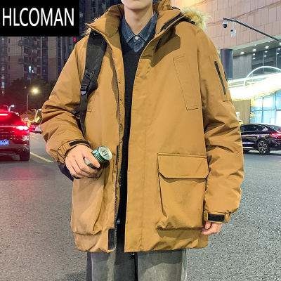 HLCOMAN派克棉服男士冬季毛领工装防寒复古棉衣2024新款男生加厚棉袄外套