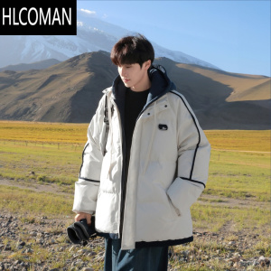 HLCOMAN@ 日系假连帽棉服男冬季加厚p暖宽松男生棉衣外套