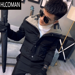 HLCOMAN棉服男潮牌修身加厚羽绒棉衣外套韩版潮流冬装棉袄帅气男装上衣