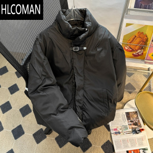 HLCOMAN冬季短款羽绒棉服男款宽松加厚立领面包服日系潮牌设计感棉衣外套