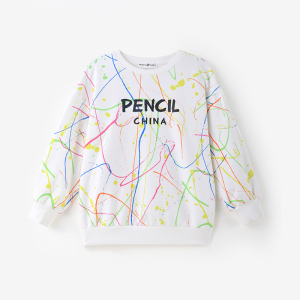 [1件5折:74.5元]铅笔俱乐部童装2024春装新款男童卫衣儿童长袖T恤中大童涂鸦上衣