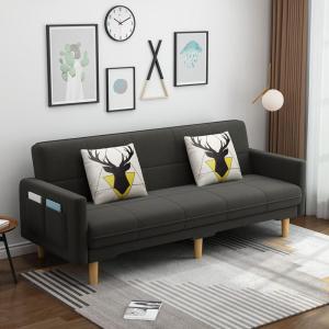 北欧布艺闪电客沙发现代简约小户型客厅科技布三人位可折叠多功能沙发床