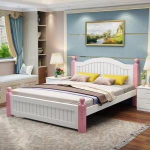 森美人主卧双人床1.8米现代简约实木床1.5米欧式公主床1.2m单人床架