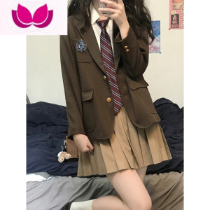 七斓日系学院风JK西装外套正版制服女学生校供感西服套装全套