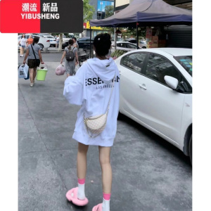 YIBUSHENG美式hiphop2022新款加绒卫衣女oversize小众高街潮牌ins外套