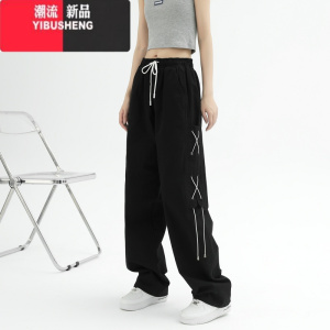 YIBUSHENG美式复古工装裤女季新款设计感小众高街hiphop休闲运动裤子潮in