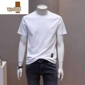 YANXU男士短袖t恤衫2022年夏季新款韩版青年流行日常圆领半袖上衣