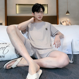 SHANCHAO男士睡衣夏季莫代尔短袖短裤青少年韩版简约大学生薄款家居服套装