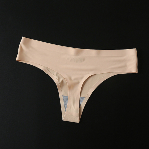 SHANCHAO一片式冰丝透气速干性感健身丁字裤女欧美运动瑜伽隐形内裤薄