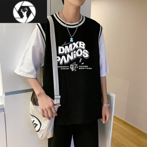 HongZun夏装青少年运动服套装男大童潮流篮球服一套初中学生帅气短袖t恤