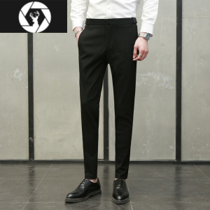 HongZun韩版西裤男黑色修身小脚商务休闲裤正装职业英伦男士高级西装裤子