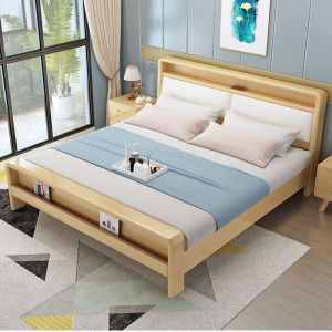禧漫屋 床 实木床1.8米大人床双人床主卧中式大床现代简约1.5m单人床成年卧室成人床 家具床