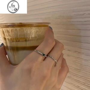 JiMi925银银戒指女ins小众设计感简约新款潮食指戒时尚个性不掉色指环