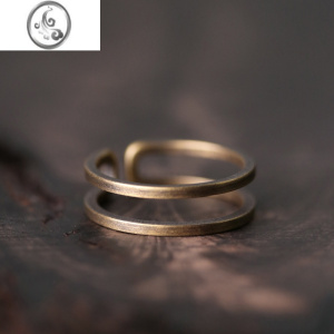 JiMi非鱼之家铜戒指简约个性经典款时尚复古原创指环开口设计男女百搭