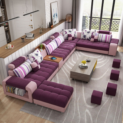 布艺沙发可拆洗现代简约大小户型客厅转角组合u型套装经济型整装安心抵
