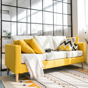 北欧免洗科技布艺沙发小户型符象双人三人客厅公寓租房小沙发简易现代