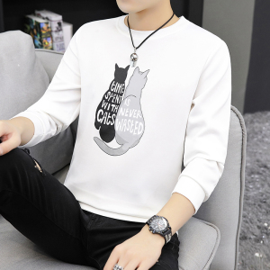 SUNTEK长袖T恤男学生圆领上衣服加绒保暖秋季韩版修身青少年打底衫卫衣T恤