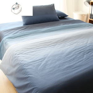 舒适主义渐变蓝日系床单单件1001.5米单人学生宿舍被单枕套三四件