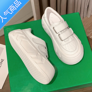 SUNTEK魔术贴面包鞋女2023年夏季新款厚底小白鞋增高松糕运动休闲鞋
