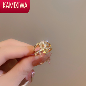 KAMIXIWA网红奢华闪钻戒指女士2022年新款潮时尚个性高级感小众设计食指戒