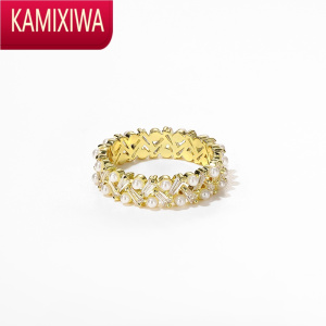 KAMIXIWA高级感轻奢戒指女小众设计法式复古仿珍珠个性网红食指戒
