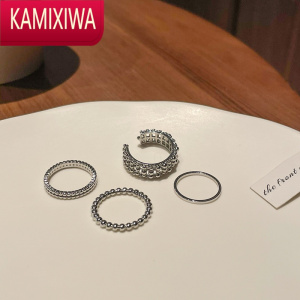 KAMIXIWA套装组合开口食指戒指女轻奢小众设计精致小指尾戒网红冷淡风指环