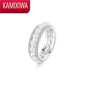 KAMIXIWA珍珠戒指女ins潮网红小众设计高级感轻奢时尚个性食指环