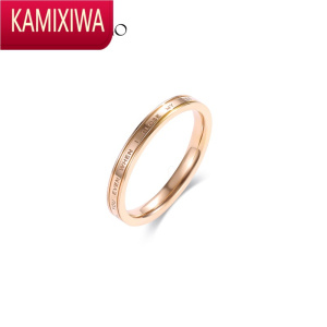 KAMIXIWA简约英文字母戒指女食指戒ins潮时尚气质钛钢关节饰品冷淡风戒子