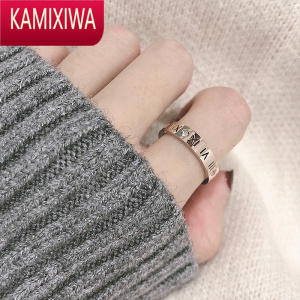 KAMIXIWA高级感钛钢戒指女ins潮罗马数字小众设计时尚个性冷淡风食指戒指