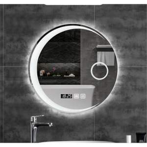 浴室智能镜子触摸屏圆形背光led灯壁挂手逗卫生间化妆带灯发光镜