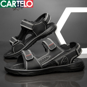[线下专柜同款]卡帝乐鳄鱼(CARTELO)新款夏季凉鞋男休闲运动凉拖鞋男士沙滩鞋