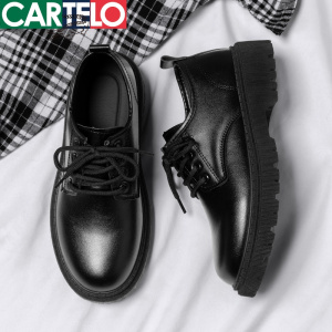 [线下专柜同款]卡帝乐鳄鱼(CARTELO)新款时尚男士小皮鞋男鞋休闲鞋