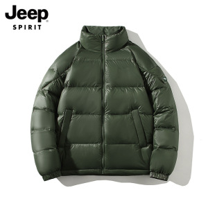 JEEP SPIRIT新款情侣羽绒服防风多袋大码时尚休闲男女羽绒外套