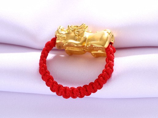 钻石快线 黄金戒指 3d硬足金戒指 貔貅黄金转运珠 红绳戒指_美美编织 钻石快线 黄金戒指 3d硬足金戒指 貔貅黄金转运珠 红绳戒指