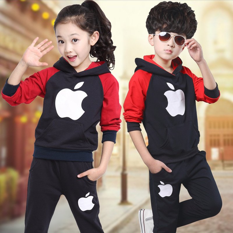 【购自苏宁】2016春季新品韩版男女童套装儿童长袖运动服校园服休闲