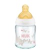 NUK耐高温120ml宽口玻璃彩色奶瓶(带初生型乳胶中圆孔奶嘴).