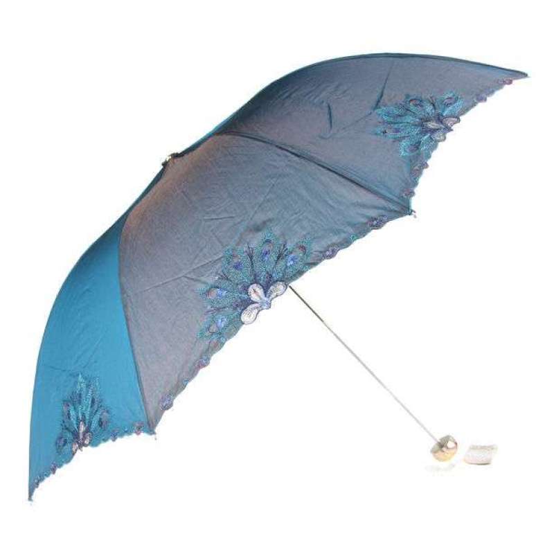 天堂牌347E凤舞天骄三折晴雨伞(蓝)