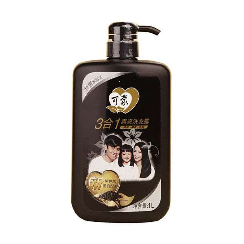 可蒙3合1洗发露-黑芝麻黑亮配方(全成分)1L