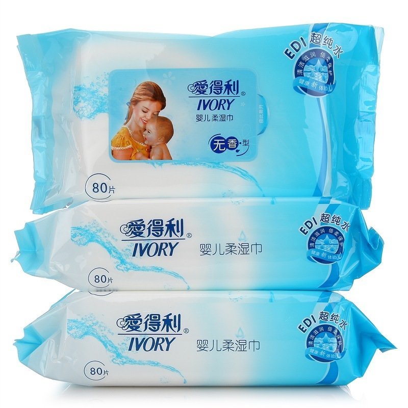 爱得利婴儿卫生柔湿巾80*3包DT-8339