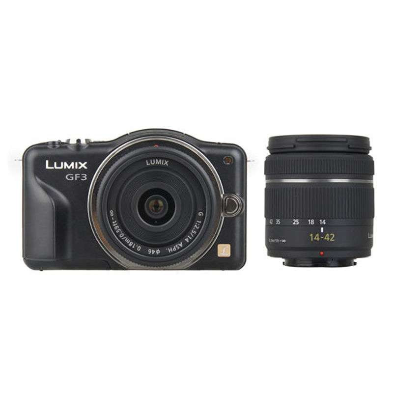 松下(panasonic) 微型单电相机 DMC-GF3WGK-K (14mm/F2.5)/(14-42mm)双镜头套机 黑色