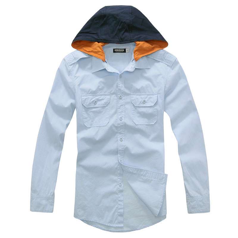 L.L.Sibling工装连帽水洗长袖衬衫249313(天蓝 /XL)