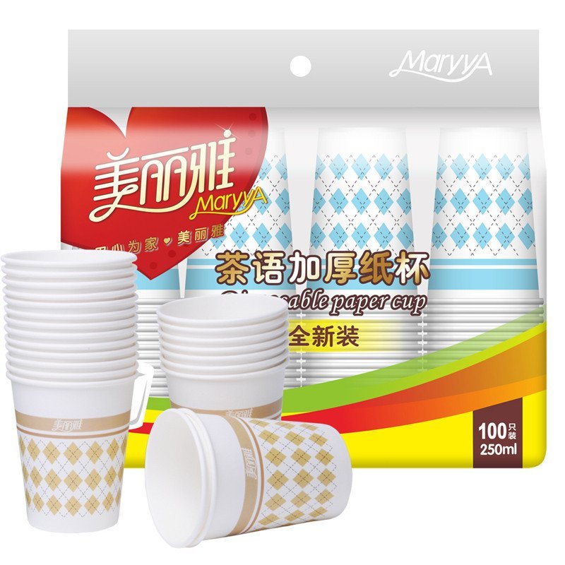 美丽雅 茶语纸杯100只入