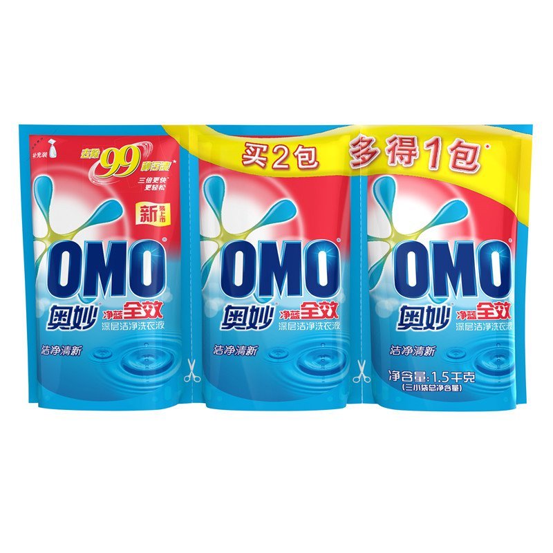 奥妙净蓝全效高浓度洗衣液500g*2