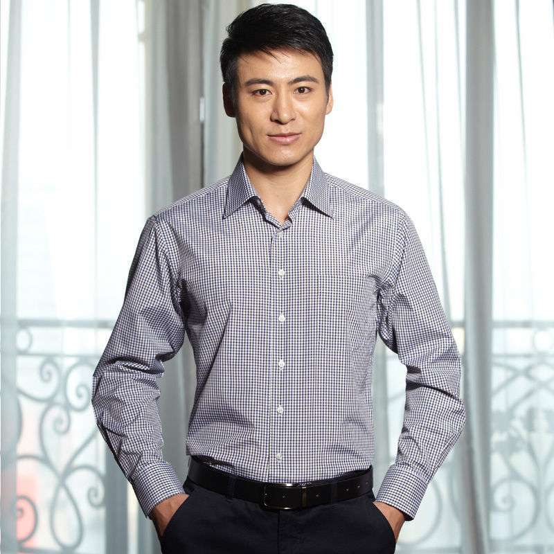 HODO红豆男士休闲小格子长袖衬衫HDECS2285(小格子39)
