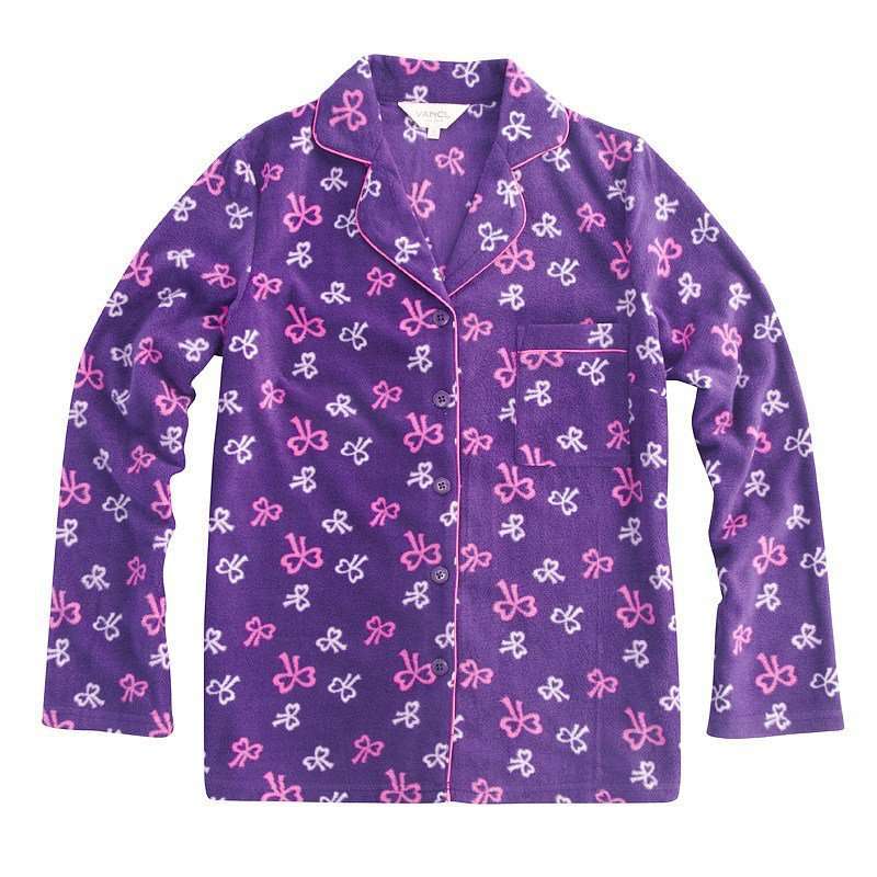 VANCL凡客诚品 时尚印花摇粒绒家居服（女款上装） 紫色蝴蝶结 XXL