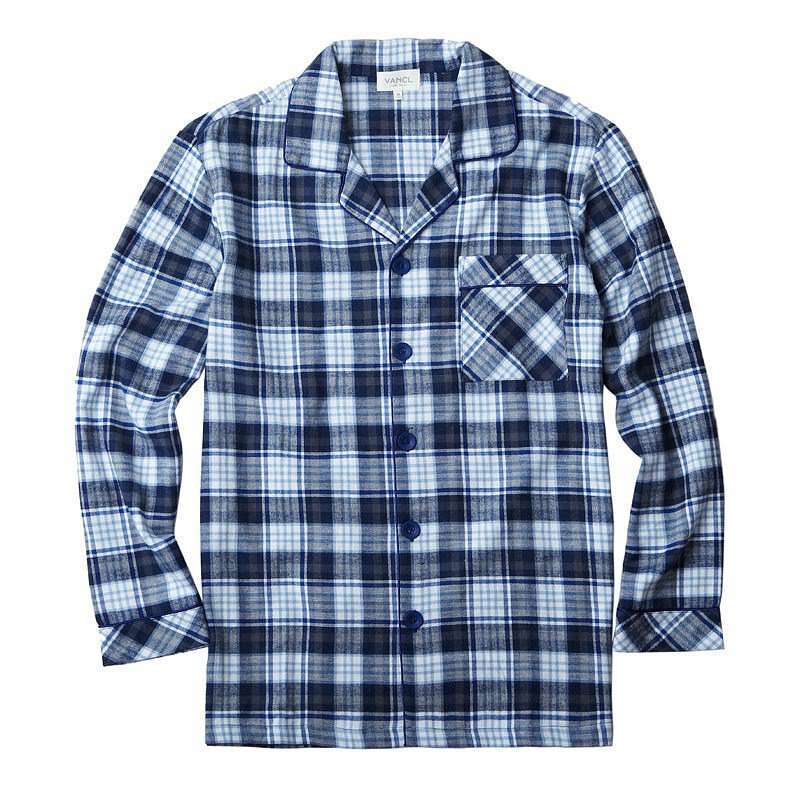 VANCL凡客诚品 家居服（男款长袖） 蓝白格 L